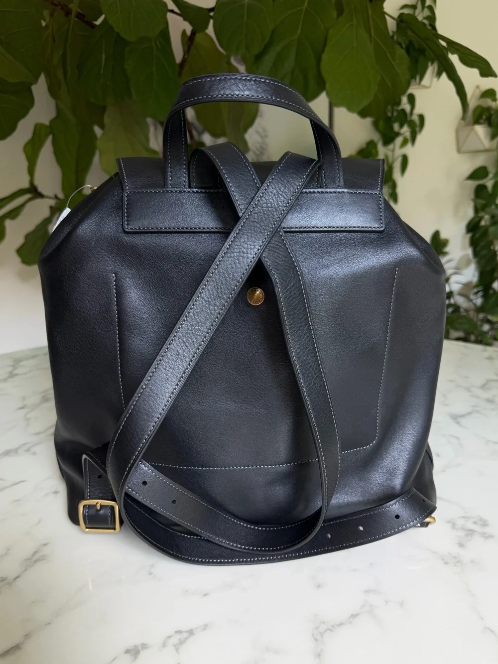 NWT COACH Crosby Backpack Bag Brass Black Natural Grain Leather CY279 Unisex